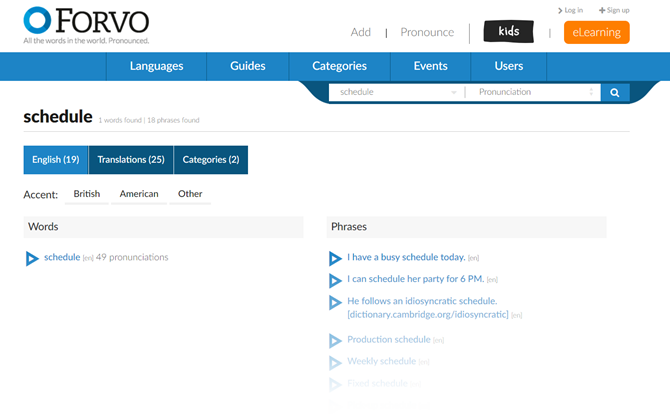 Forvo är en online uttaleguide