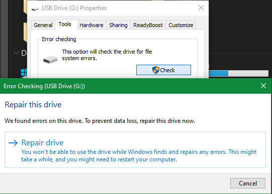 Windows Repair USB Drive
