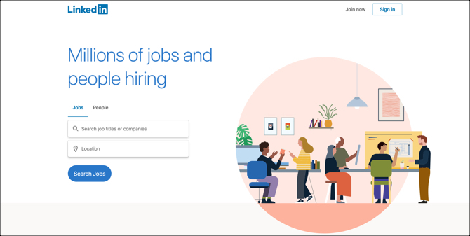 LinkedIn Jobb Jobbsökning Startsida