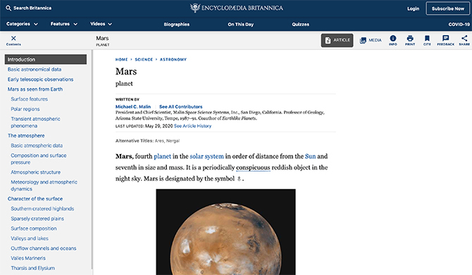Mars definition och information