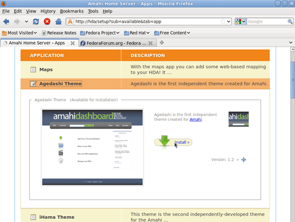 Ställa in en Amahi-hemserver - lägga till en enhet till din server [Linux] 2 installera agedashi temainstallation