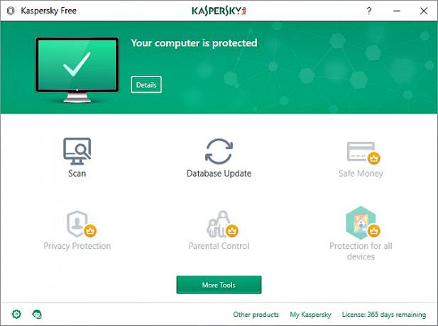 Kaspersky lanserar ett gratis antivirus för din dator kaspersky gratis antivirusskärm