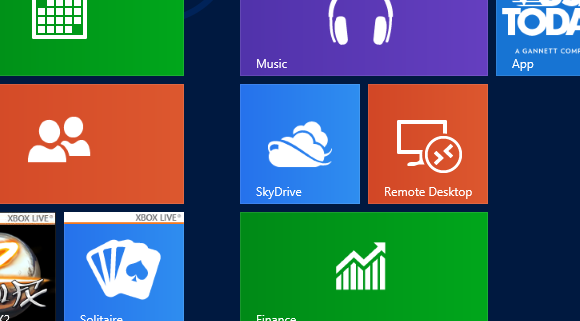 SkyDrive-plattan bör hittas på Windows 8-startskärmen