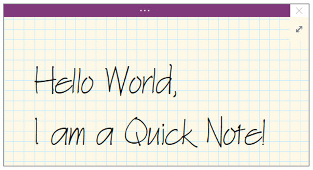 OneNote-funktionssnabb anteckningar