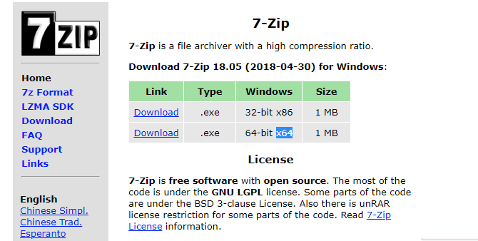 7-zip 64-bitars version