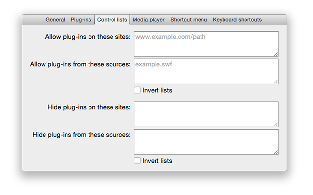 klicka för att plugin-settings-whitelist-svartlista