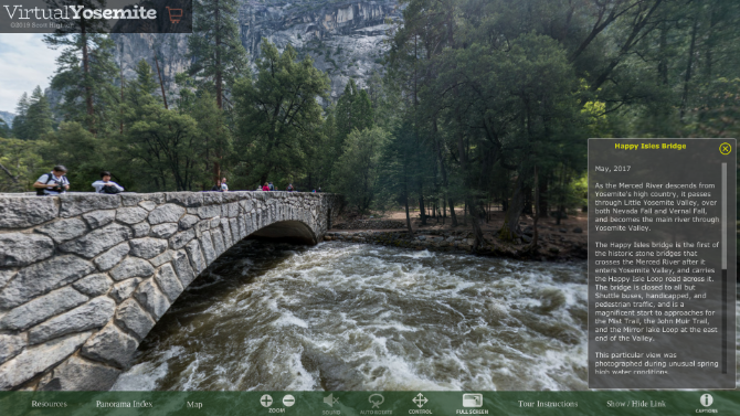 Virtual Yosemite erbjuder 360 graders panoramabilder och ljud från stora hotspots i nationalparken