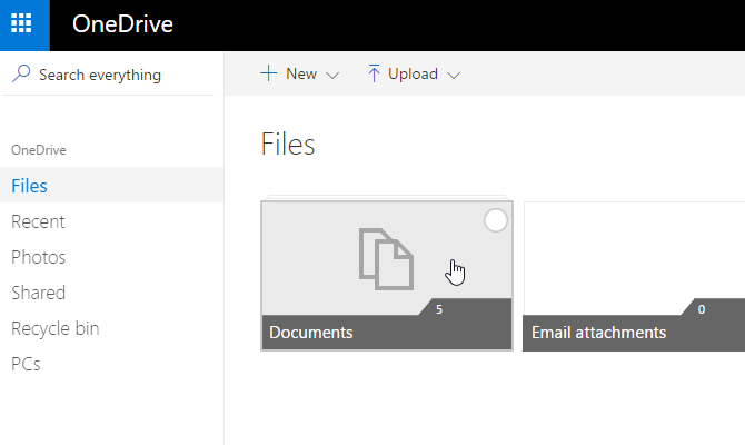 onedrive-dokument väljer