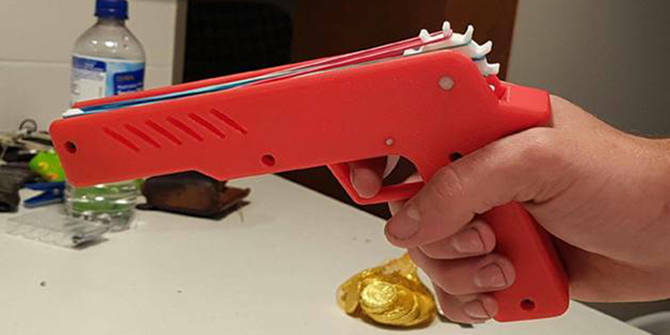 3D-tryckt gummibandpistol