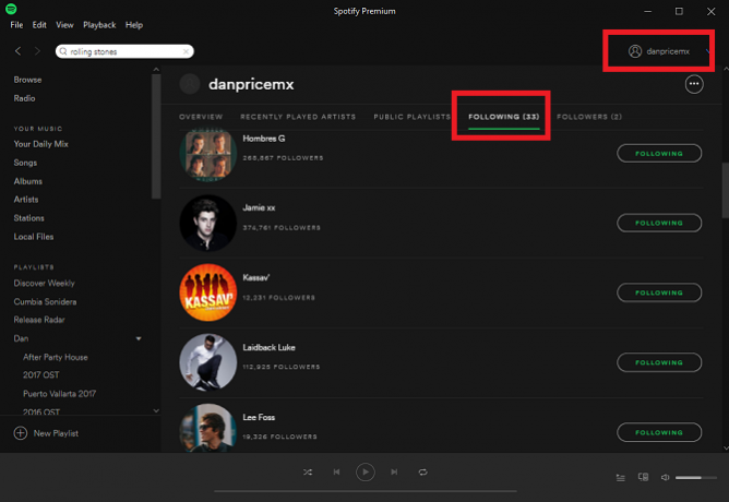 Spotify Följer