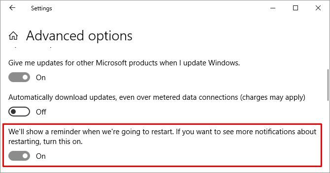 Windows 10 Avancerade alternativ för Windows Update