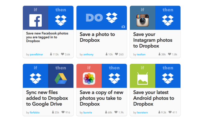 IFTTT Dropbox-recept