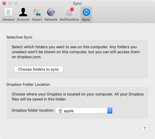 Mac Dropbox Selective Sync