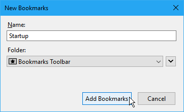 Nya bokmärkesdialogrutan i Firefox