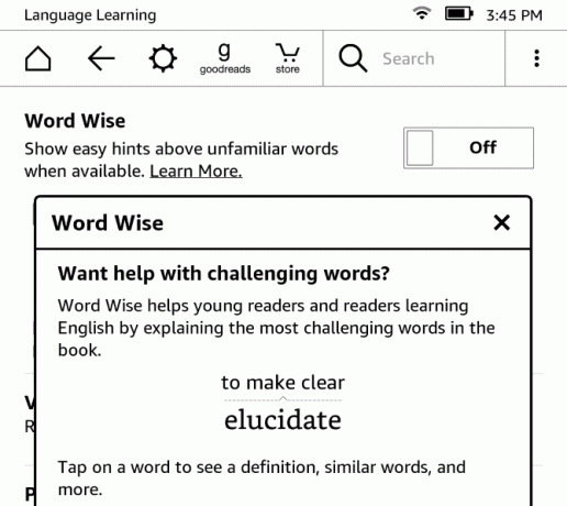 Så här ställer du in och använder din Kindle Paperwhite 32 Paperwhite Word Wise