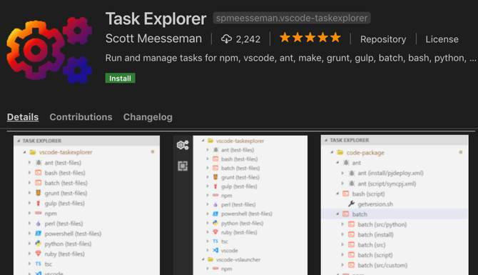 Uppgift Explorer tillägg för Visual Studio Code