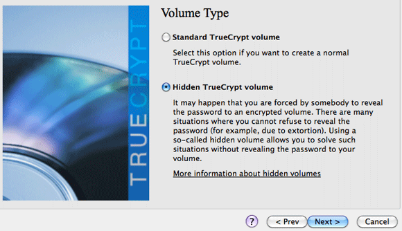 Hur man skapar en verkligt dold partition med dold volym av TrueCrypt 7 3