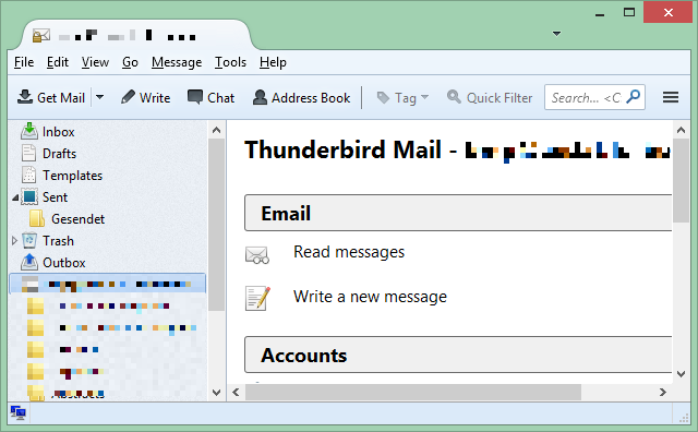 Detta är en skärmdump av ett av de bästa Windows-program som kallas Thunderbird e-postklient