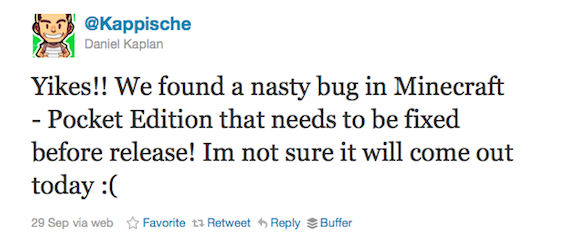 Minecraft är snart tillgängligt på många Android 2.3+ enheter [Nyheter] Minecraft Pocket Tweet