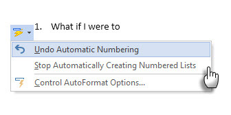 Stäng av automatisk numrering