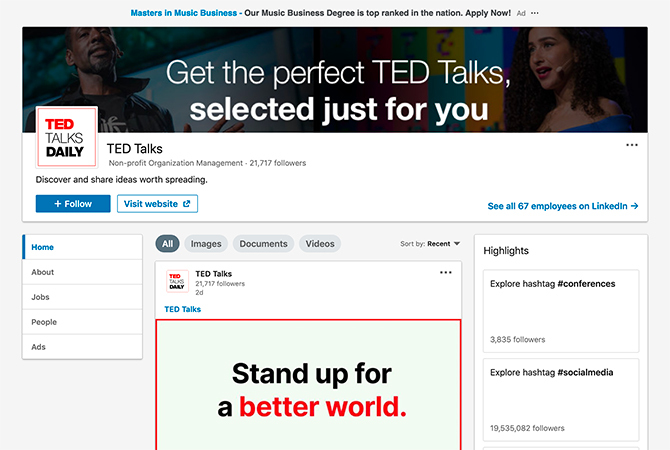 Följ Ted Talks Daily på LinkedIn