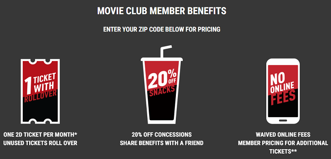 MoviePass-alternativ - Cinemark Movie Club