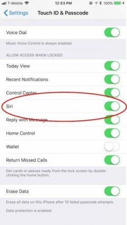 iPhone DIsable Siri-låsskärm