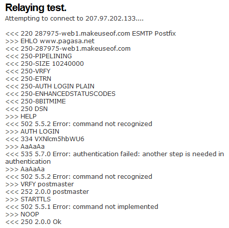 testa din smtp-server