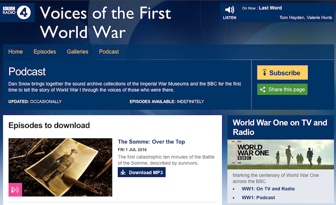 Militära krigshistorier - röster från första världskriget