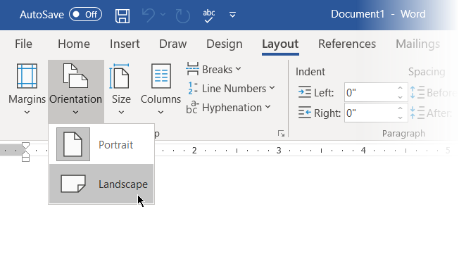 Mind Map i Word-Set Landscape Orientation