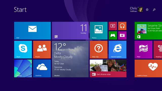 Windows 8.1-Start-screen-applikations kakel