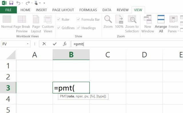 PMT Excel-formel