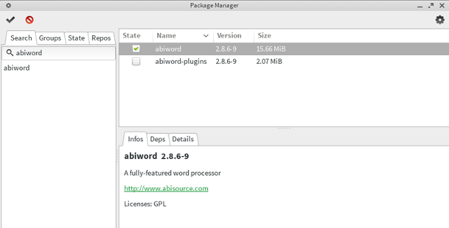 linux-programvaru pamac-paket-manager