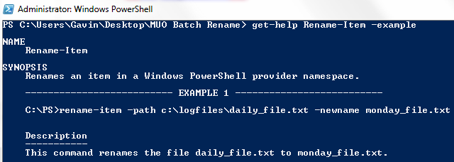 Exempel på namn på PowerShell