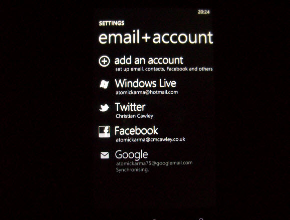 konfigurera gmail windows phone