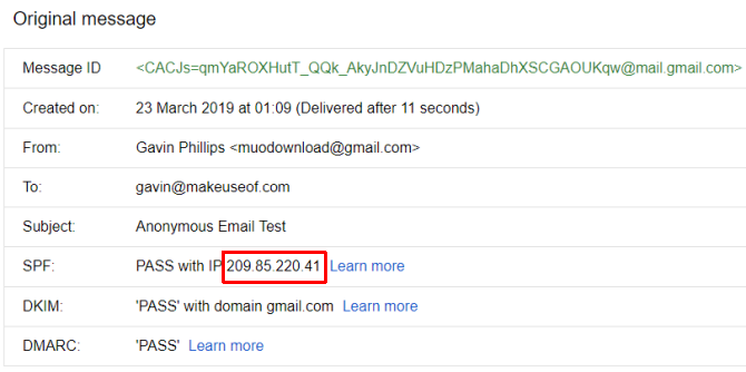 gmail trace ip-adress