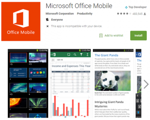 office-appar för Android