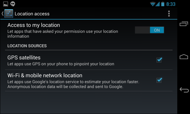 android-location-access-inställningar