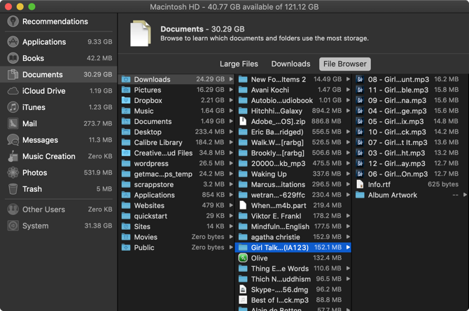 File Browser för Mac-lagringshantering