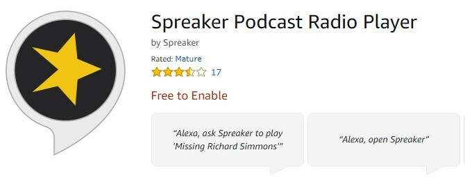 Spreaker för amazon echo podcasts