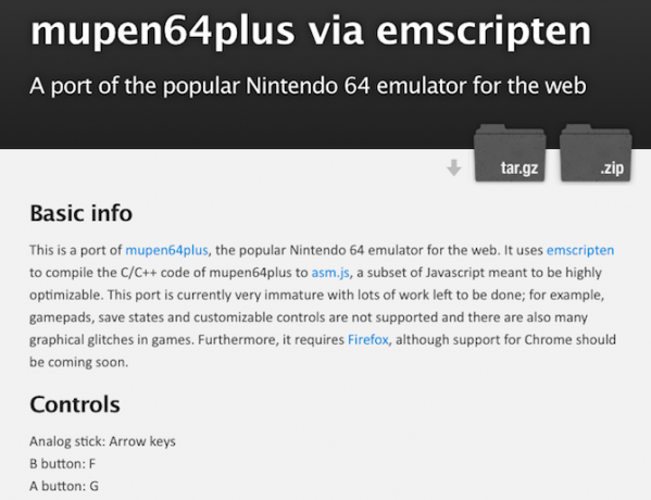 Nintendo 64 Online Browser Emulator Mupel64Plus