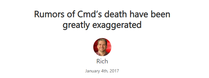 Microsoft-blogg försäkrar oss om att CMD inte är död.