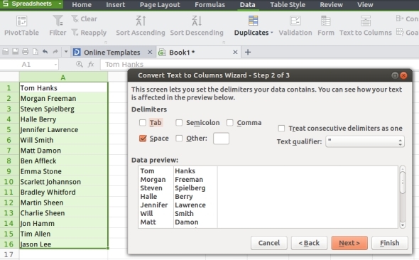 WPS-Office-kalkylblads Text-To-kolonn