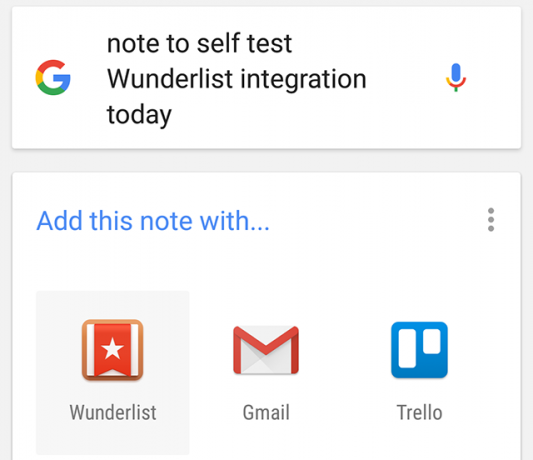 google-nu-röst Wunderlist-integration