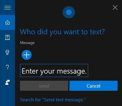 Cortana textmeddelande