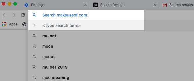 Sök i MakeUseOf från Chrome-adressfältet med anpassad sökmotor