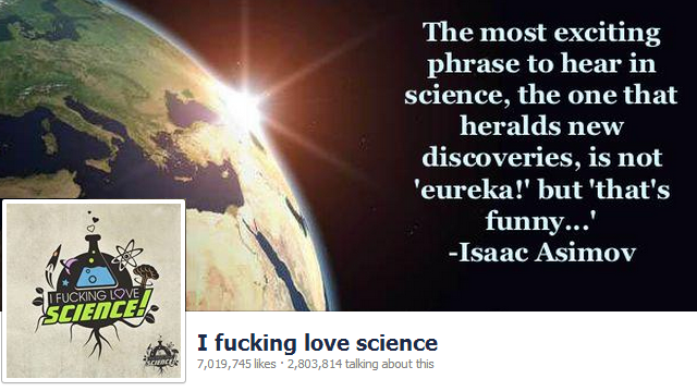 I Fucking Love Science Facebook-sida