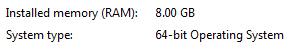 Systeminfo installerat RAM