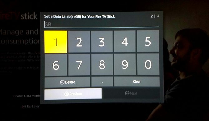 Ställa in Amazon Fire TV Stick: ställ in en datagräns för Fire TV Stick