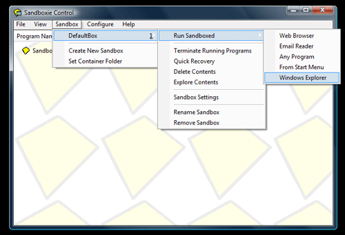 SandBoxie - Kör Windows Explorer i säker miljö